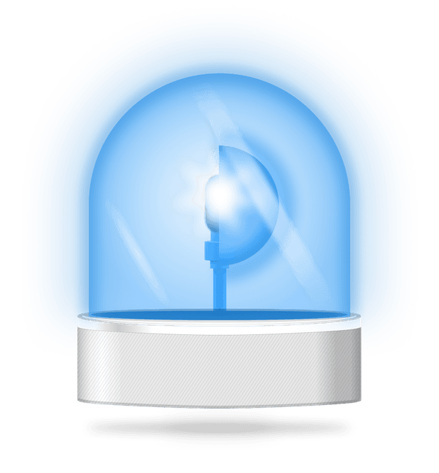 A drawing showing front view of siren