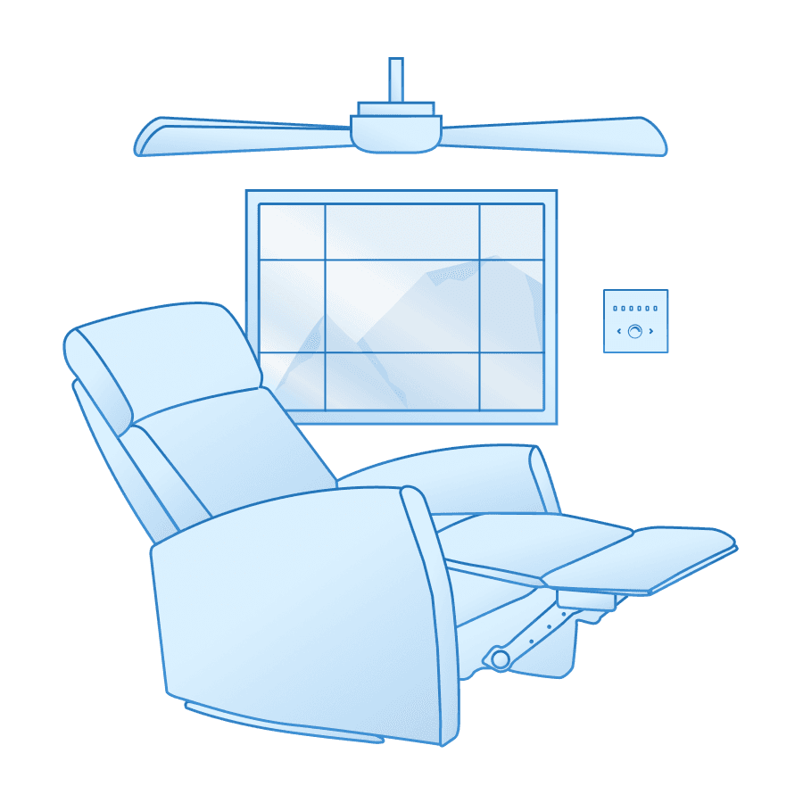 A room with Good Night scene activated | MTronic Smart Dimmer