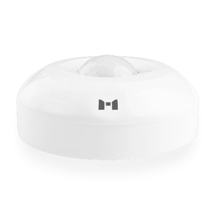 صورة مقربة لجهاز استشعار Motion and Light Sensor من MTronic مع شعار MRS رمادي على الشاشة