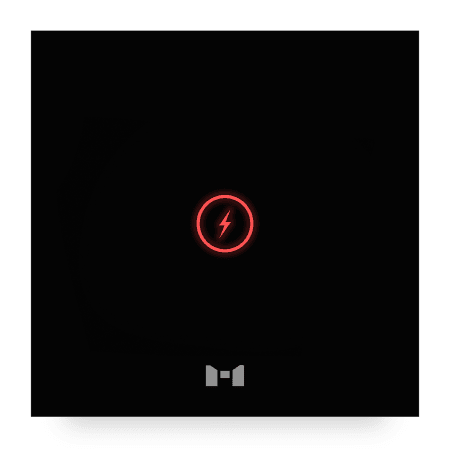 رسم ثنائي الأبعاد باللون الأسود للوحة Power Panel الذكية من MTronic.