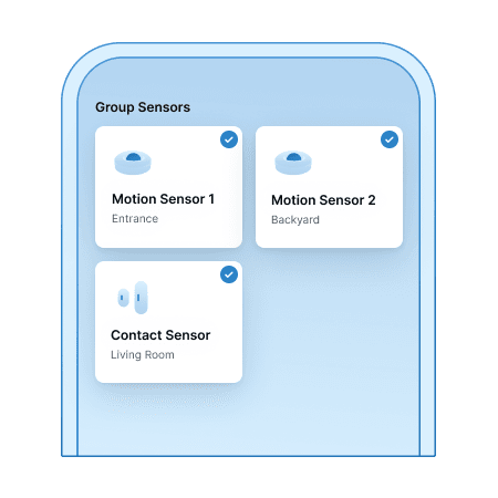 A picture of showing grouping of sensors
